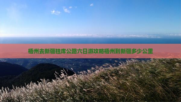 梧州去新疆独库公路六日游攻略梧州到新疆多少公里
