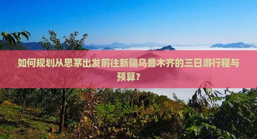 如何规划从思茅出发前往新疆乌鲁木齐的三日游行程与预算？