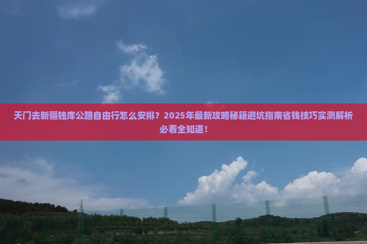 天门去新疆独库公路自由行
