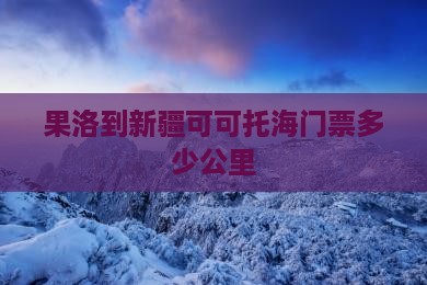 果洛到新疆可可托海门票多少公里