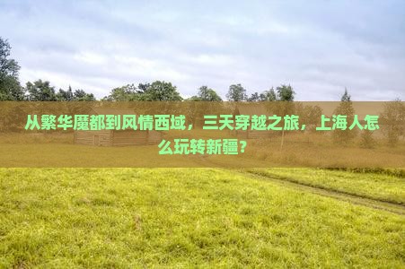 从繁华魔都到风情西域，三天穿越之旅，上海人怎么玩转新疆？