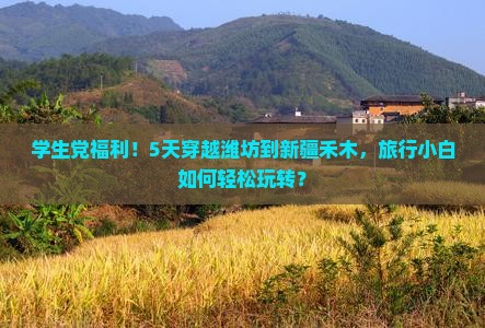 学生党福利！5天穿越潍坊到新疆禾木，旅行小白如何轻松玩转？