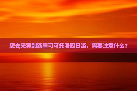 想去来宾到新疆可可托海四日游，需要注意什么？
