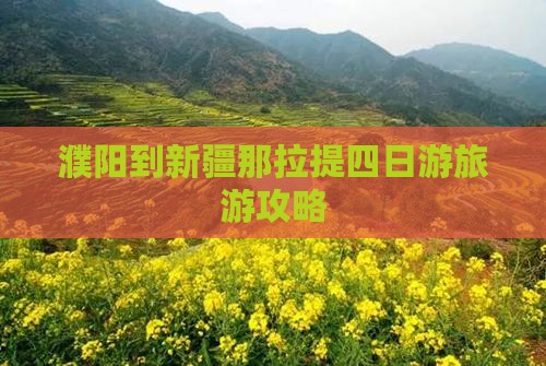 濮阳到新疆那拉提四日游