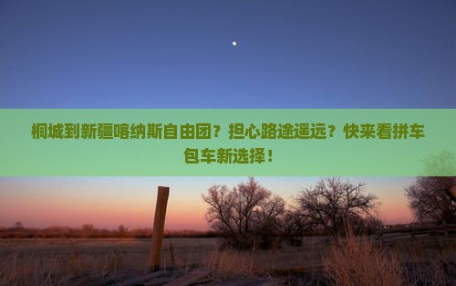 桐城到新疆喀纳斯自由团？担心路途遥远？快来看拼车包车新选择！