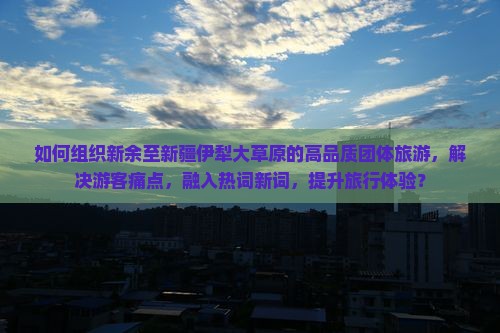如何组织新余至新疆伊犁大草原的高品质团体旅游，解决游客痛点，融入热词新词，提升旅行体验？