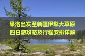 果洛出发至新疆伊犁大草原四日游攻略及行程安排详解？