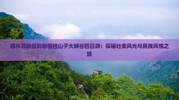 锡林郭勒盟到新疆独山子大峡谷四日游：探秘壮美风光与民族风情之旅