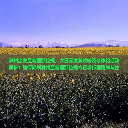 滁州出发至新疆那拉提，六日深度游攻略及必体验活动解析？如何规划滁州至新疆那拉提六日游行程路线与住宿？