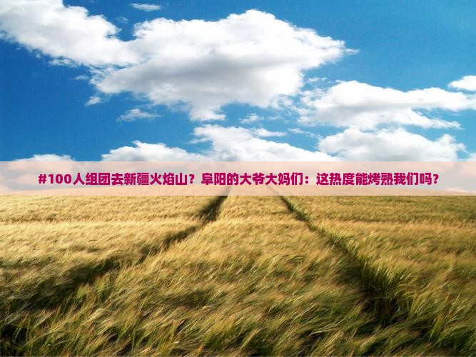 #100人组团去新疆火焰山？阜阳的大爷大妈们：这热度能烤熟我们吗？