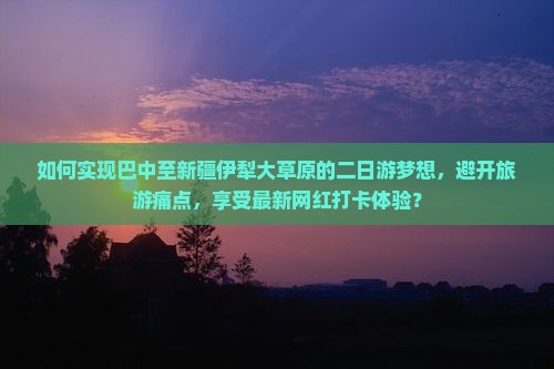 如何实现巴中至新疆伊犁大草原的二日游梦想，避开旅游痛点，享受最新网红打卡体验？