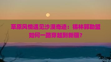 草原风情遇见沙漠奇迹：锡林郭勒盟如何一路穿越到新疆？
