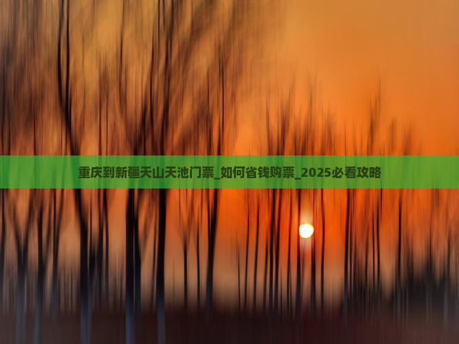 重庆到新疆天山天池门票