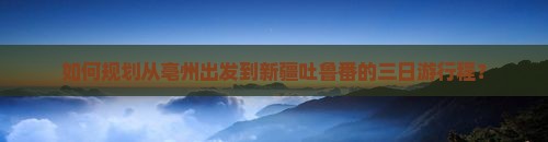 如何规划从亳州出发到新疆吐鲁番的三日游行程？