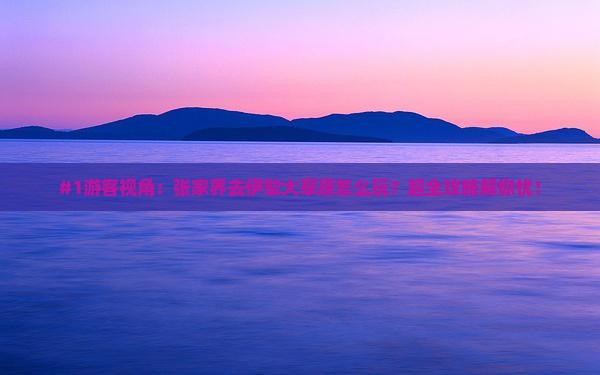 #1游客视角：张家界去伊犁大草原怎么玩？超全攻略解你忧！