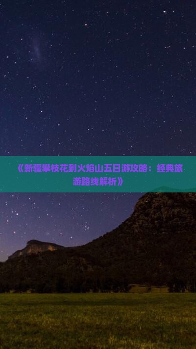 《新疆攀枝花到火焰山五日游攻略：经典旅游路线解析》