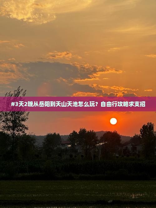 #3天2晚从岳阳到天山天池怎么玩？自由行攻略求支招
