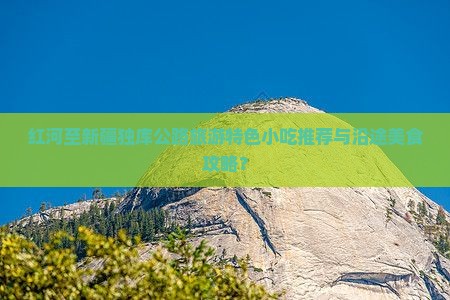 红河至新疆独库公路旅游特色小吃推荐与沿途美食攻略？