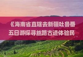 《海南省直辖去新疆吐鲁番五日游探寻丝路古迹体验民族风情》