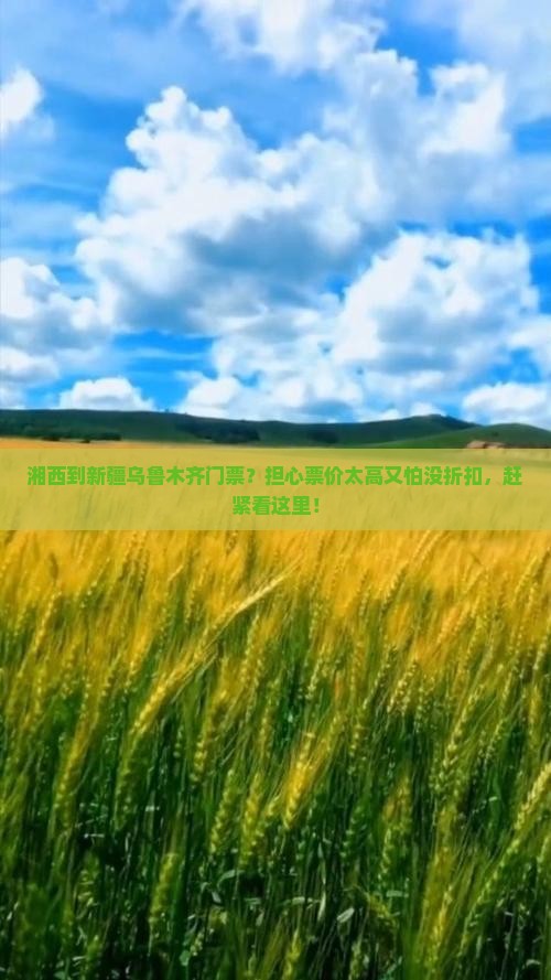 湘西到新疆乌鲁木齐门票？担心票价太高又怕没折扣，赶紧看这里！