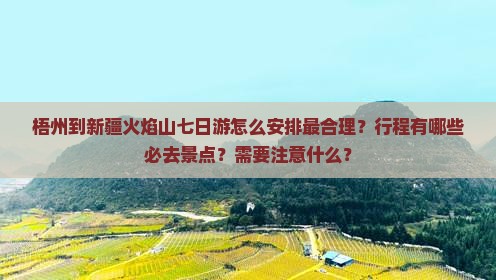 梧州到新疆火焰山七日游