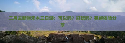 二月去新疆禾木三日游