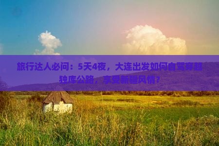 旅行达人必问：5天4夜，大连出发如何自驾穿越独库公路，享受新疆风情？
