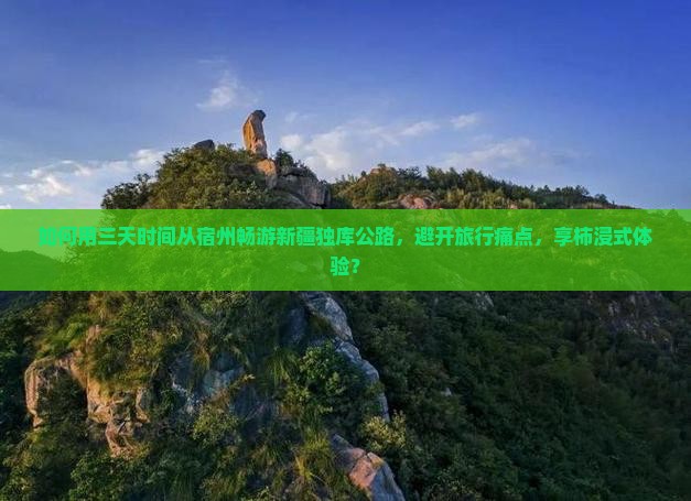 如何用三天时间从宿州畅游新疆独库公路，避开旅行痛点，享柿浸式体验？