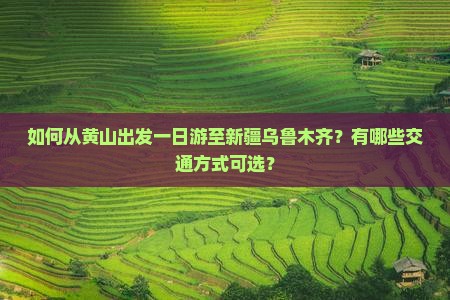 黄山去新疆乌鲁木齐一日