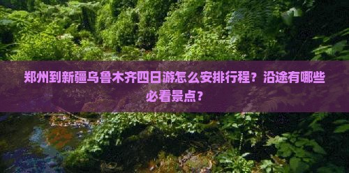 郑州到新疆乌鲁木齐四日游