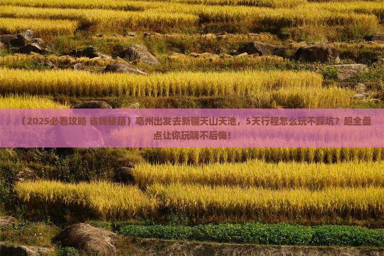 亳州到新疆天山天池哪里玩