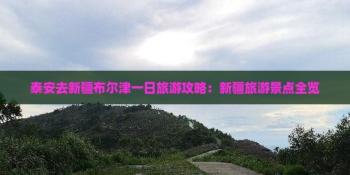 泰安去新疆布尔津一日