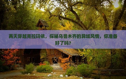 克拉玛依到新疆乌鲁木齐二日游