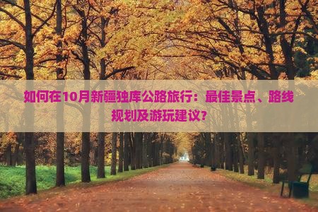 十月到新疆独库公路哪里玩