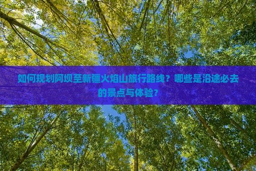 阿坝到新疆火焰山必去地