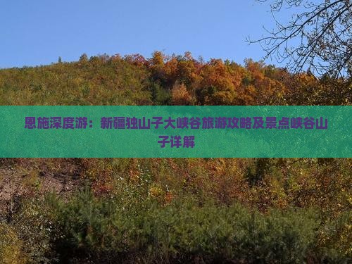 恩施去新疆独山子大峡谷旅游