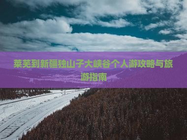 莱芜到新疆独山子大峡谷个人游