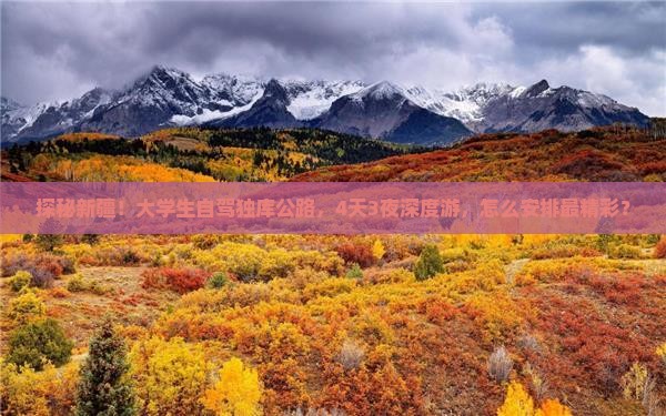 毕节到新疆独库公路四日游