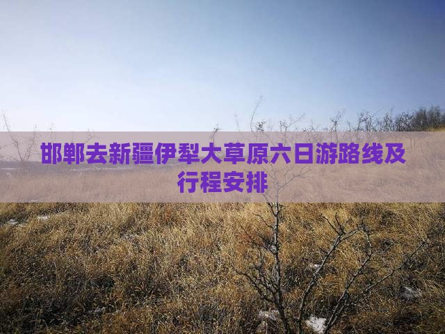 邯郸去新疆伊犁大草原六日游