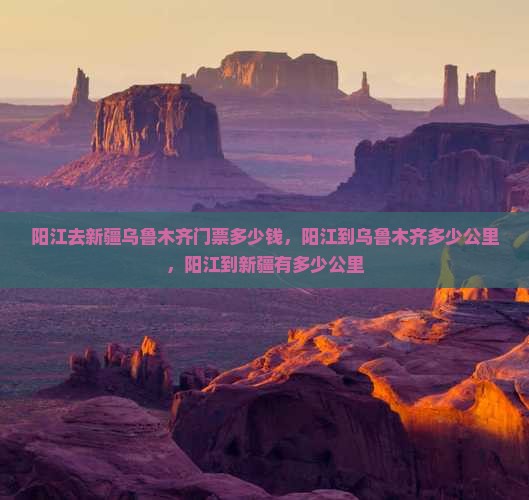 阳江去新疆乌鲁木齐门票