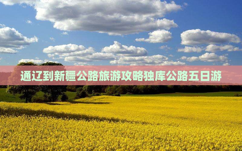 通辽到新疆独库公路五日游