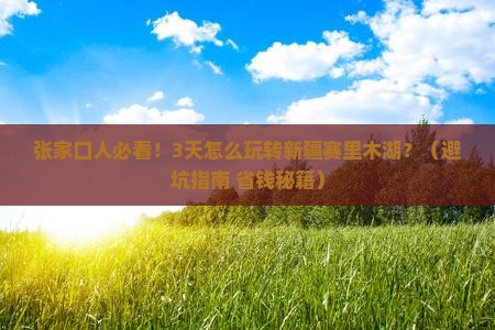 张家口去新疆赛里木湖三日游