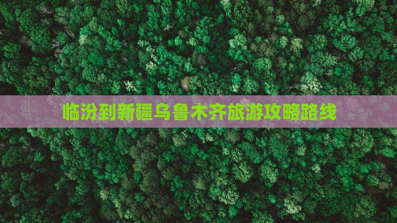 临汾到新疆乌鲁木齐攻略