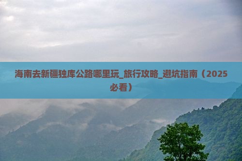 海南去新疆独库公路哪里玩