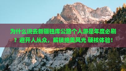 海西去新疆独库公路个人游