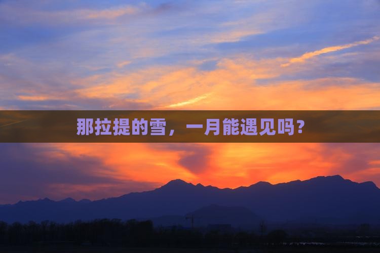 一月去新疆那拉提一日