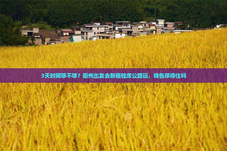 衢州到新疆独库公路三日游