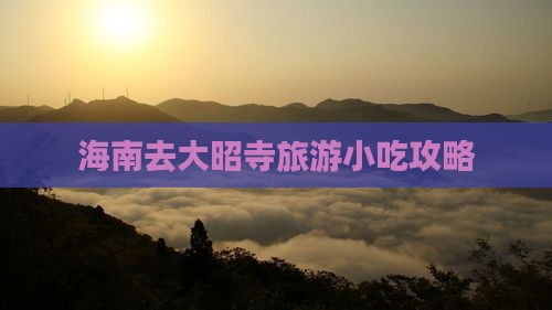海南去大昭寺旅游小吃攻略