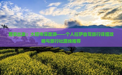 西安出发：大昭寺深度游——个人拉萨自驾旅行详细攻略与旅行社路线推荐