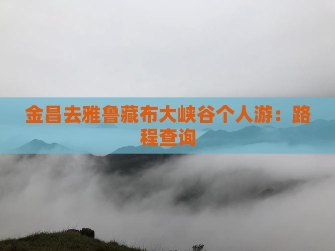 金昌去雅鲁藏布大峡谷个人游：路程查询